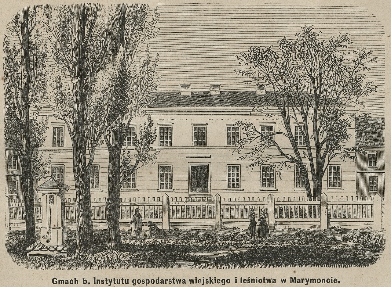 Gmach b. Instytutu Gospodarstwa Wiejskiego i Leśnictwa w Marymoncie 1869 r.