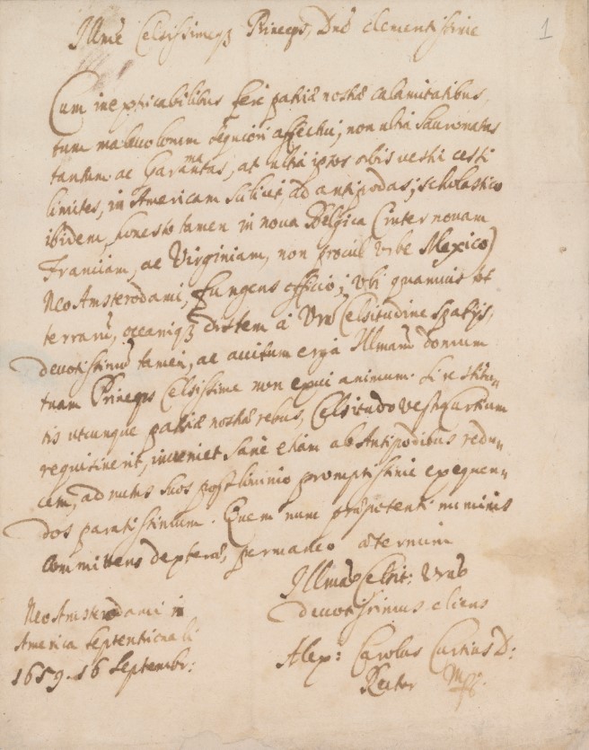 Pierwszy list z Ameryki 1659 r.